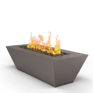 Rectangular linear fire feature for pools and patios installed by H2Oasis Pools & Spas in Burnt Store Meadows, Florida.